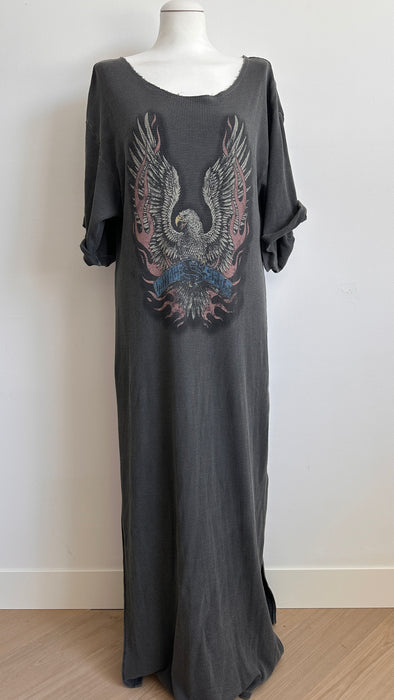 Lange grijze tricot jurk van Free People