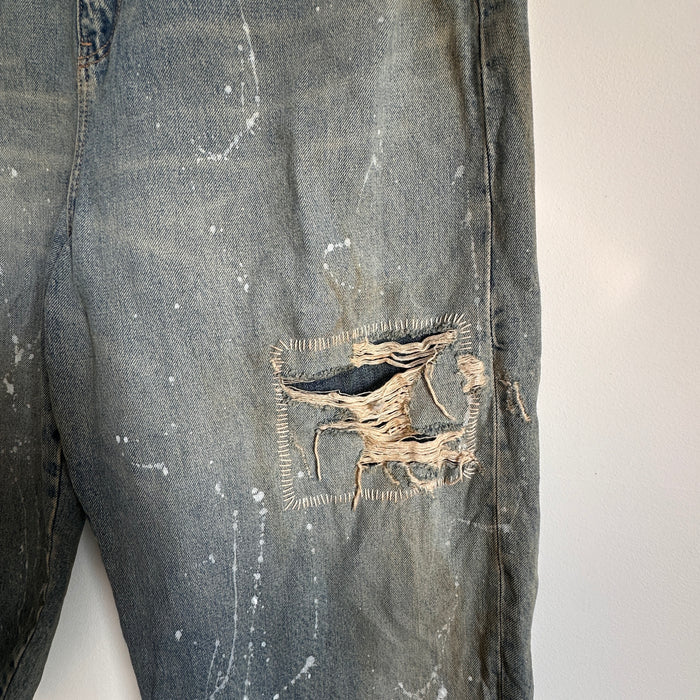 Reworked jeans jort