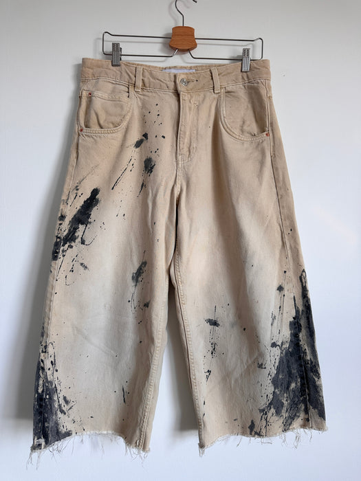 Reworked jort in beige