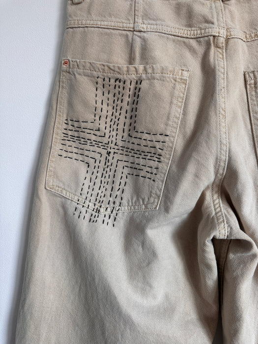 Reworked jort in beige