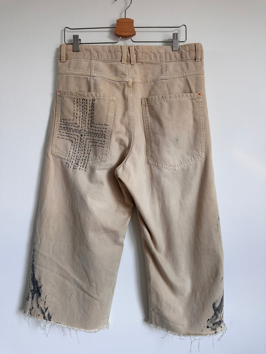 Reworked jort in beige