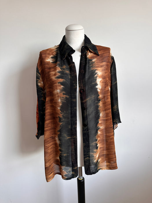 Doorschijnende tie-dye blouse