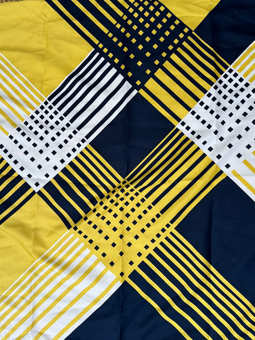 Sjaal in ruit print blauw geel en wit