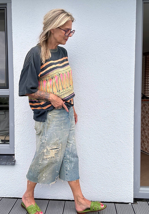 Reworked jeans jort