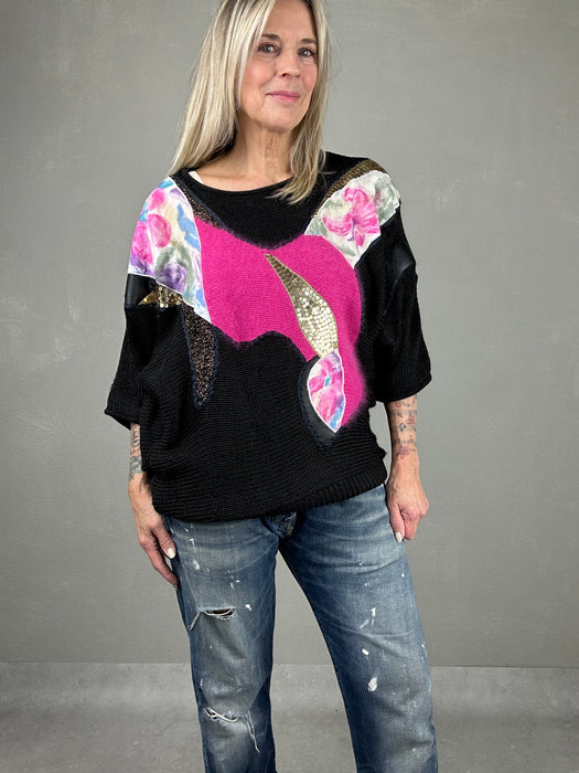 80's trui met driekwart mouwen