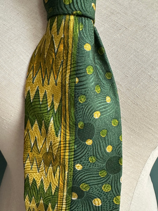 Stropdas met geel groene print