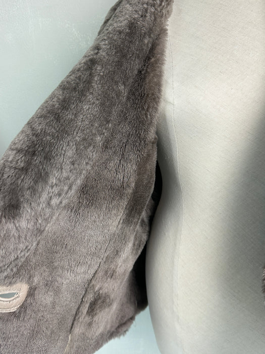 Taupe leren reworked jas