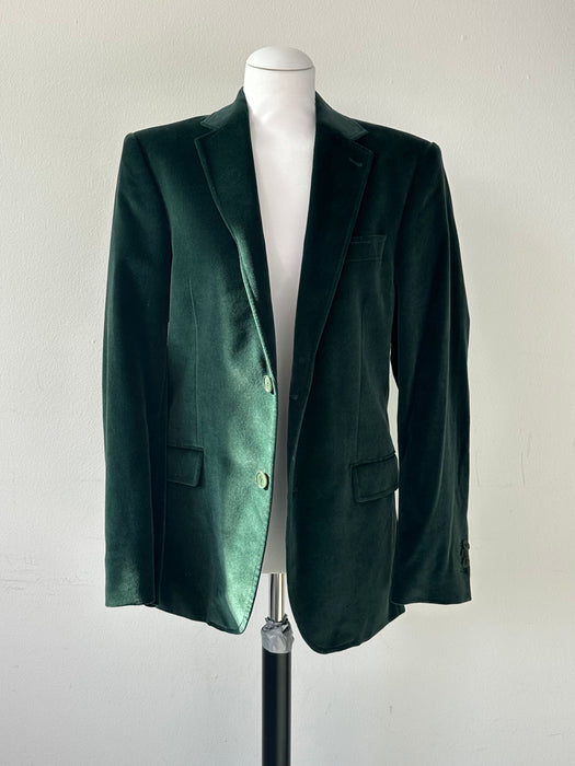 Fluwelen blazer in donkergroen