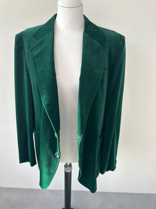 Fluwelen blazer in flessengroen