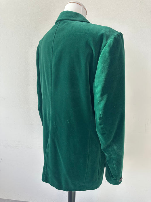 Fluwelen blazer in flessengroen