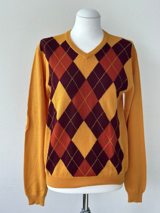Gele trui met argyle patroon