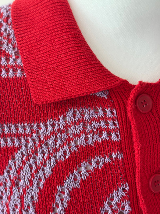 Polo in rood met lila