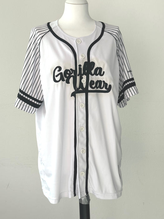 Baseball shirt in zwart/wit