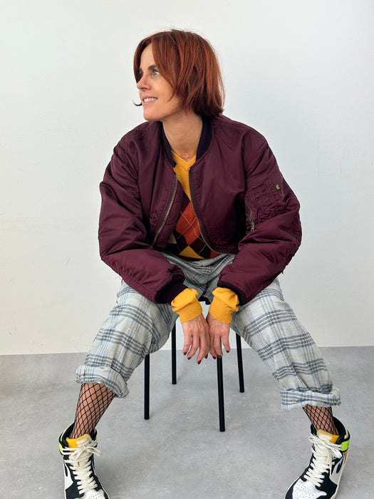 Burgundy bomber jack van Alpha Industry