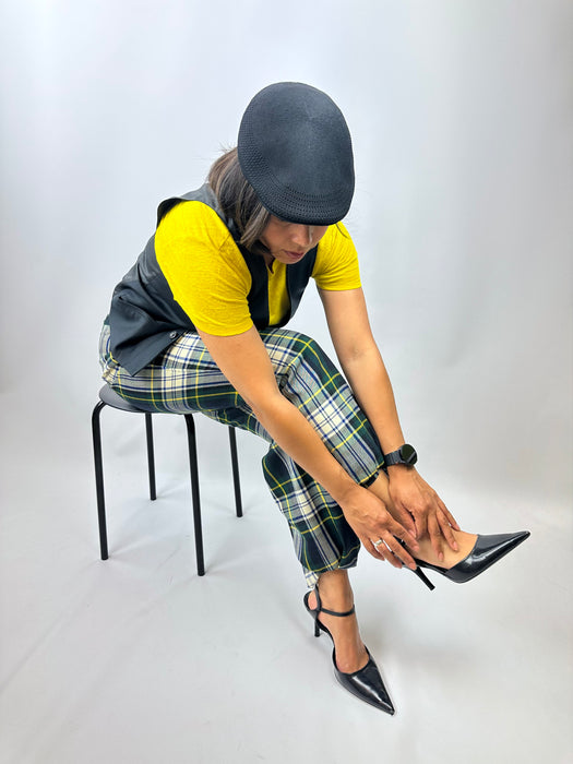 Groene Schotse ruit broek
