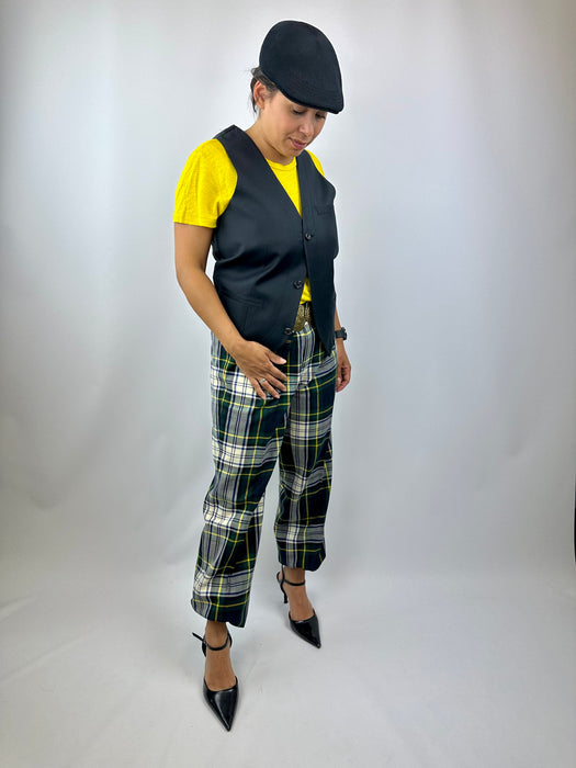 Groene Schotse ruit broek