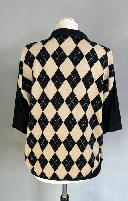 Oversized polo met argyle ruit