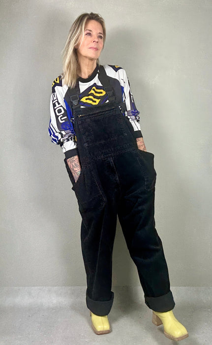 Zwarte XXL rib tuinbroek