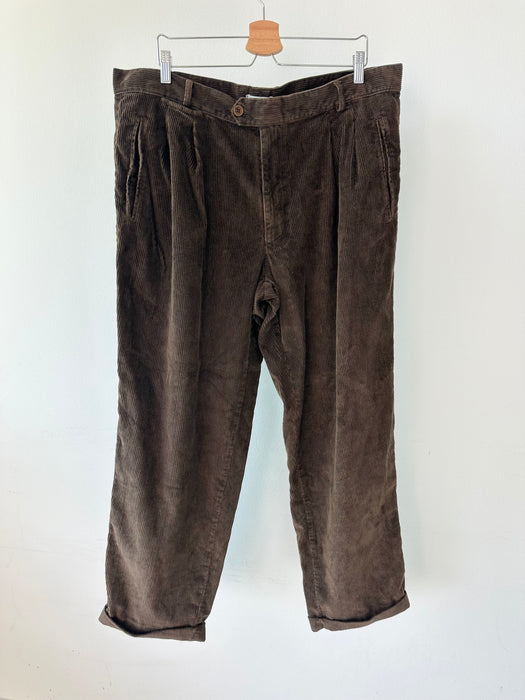 Bruine oversized rib broek