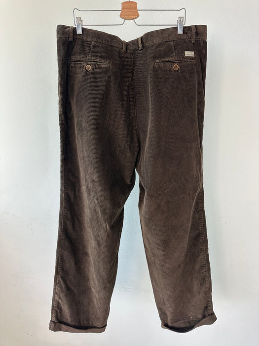 Bruine oversized rib broek