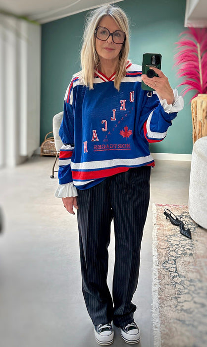 Blauw vintage ijshockeyshirt