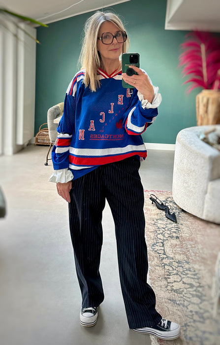 Blauw vintage ijshockeyshirt