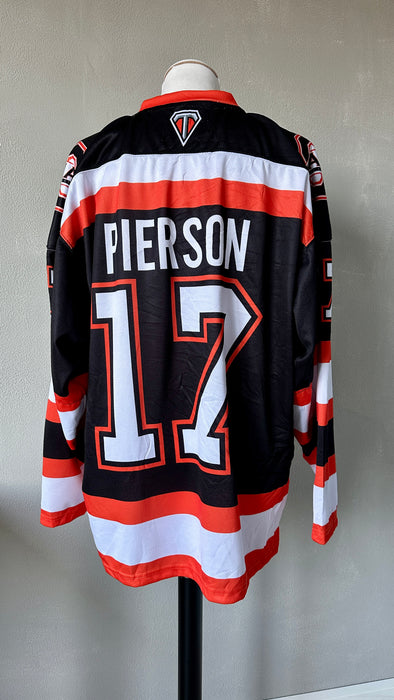 Zwart oranje ijshockey shirt XL