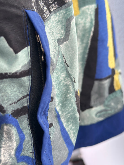 Oversized anorak in 80's print