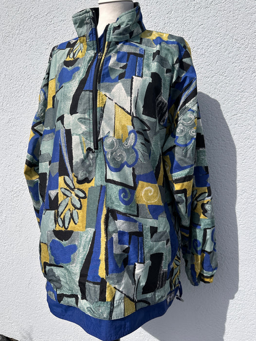Oversized anorak in 80's print