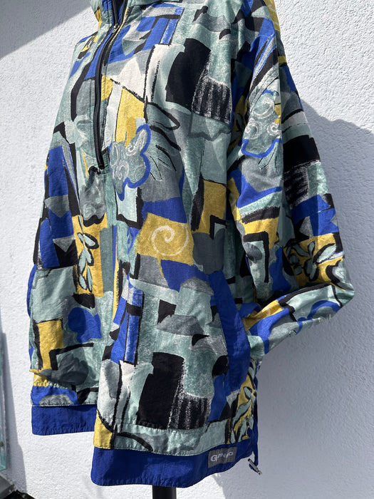 Oversized anorak in 80's print
