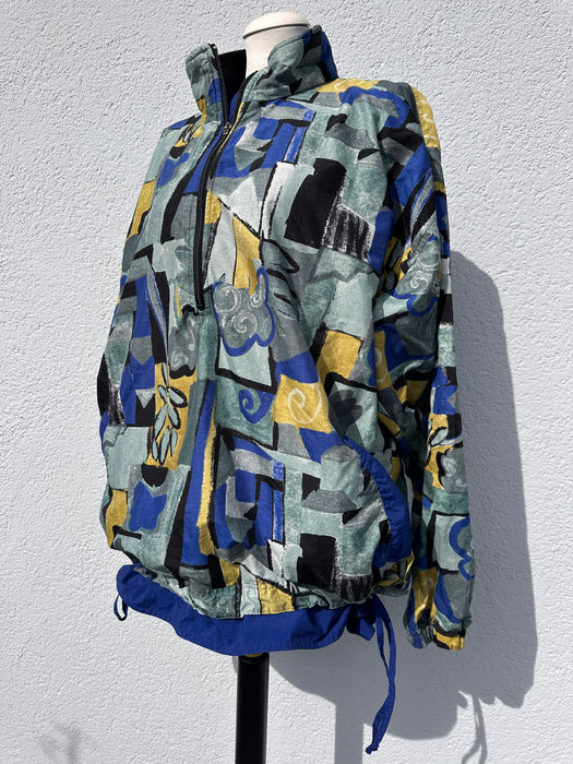 Oversized anorak in 80's print