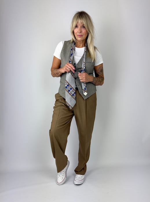 Grijze prince de galles ruit gilet