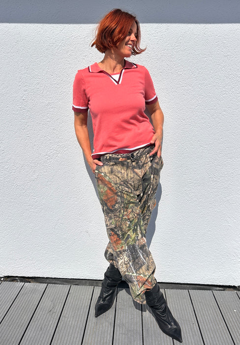 Koraal roze polo