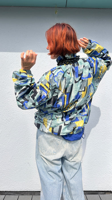 Oversized anorak in 80's print