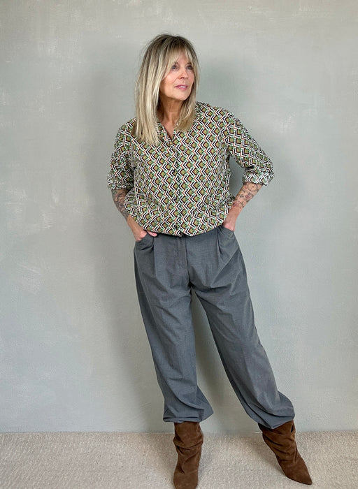 Blouse met retro printje