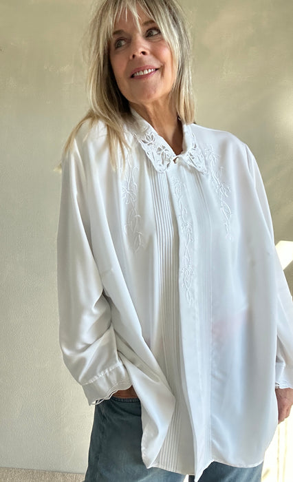 Witte oversized damesblouse