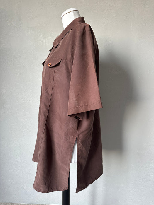 Bruine soepelvallende blouse