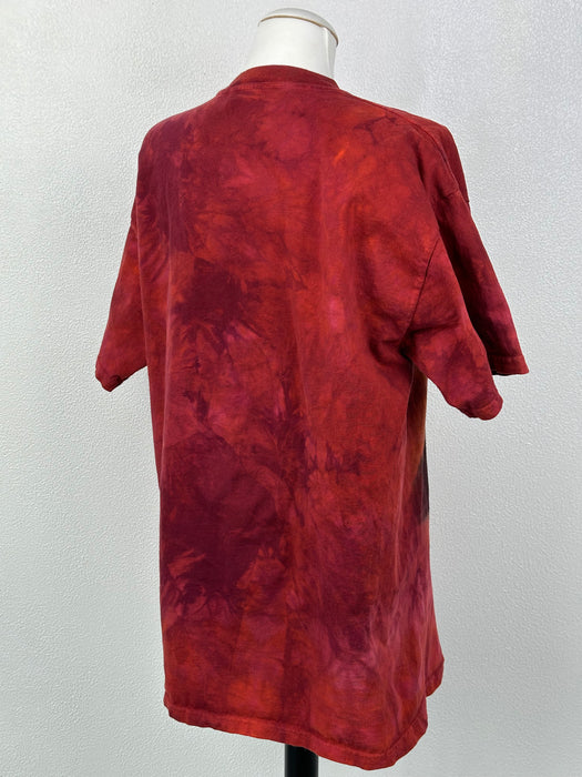 Donkerrode oversized Tee met vogel