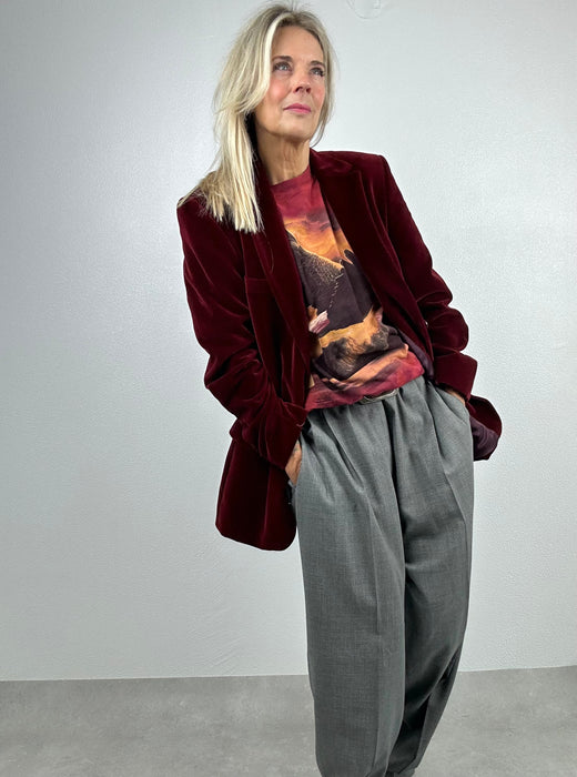 Burgundy fluwelen colbert Hugo Boss