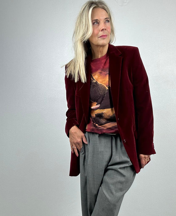 Burgundy fluwelen colbert Hugo Boss