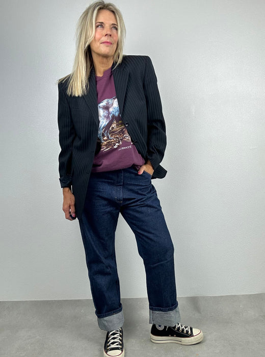 Donker blauw krijtstreep colbert