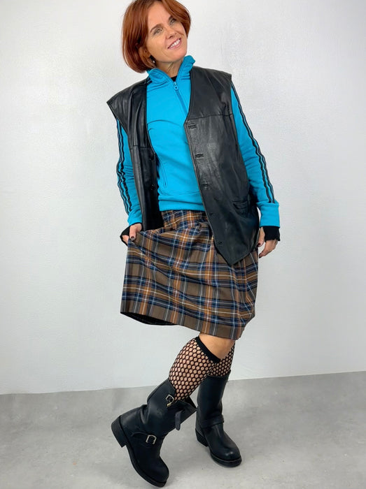 Bruin geruite plooirok