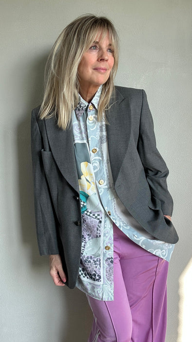 Grijs getailleerde 70's blazer