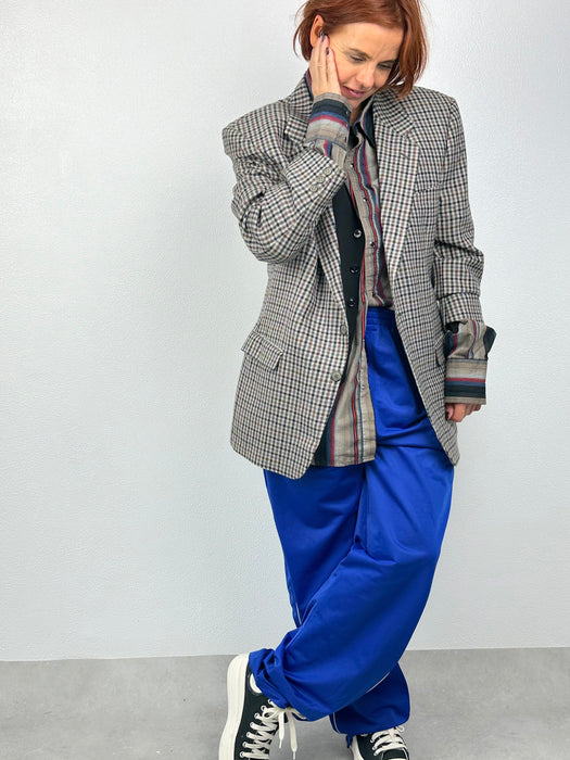 Grijs geruite blazer