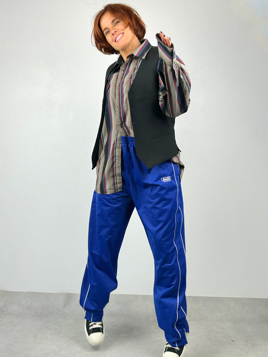 Grijs gestreepte oversized blouse