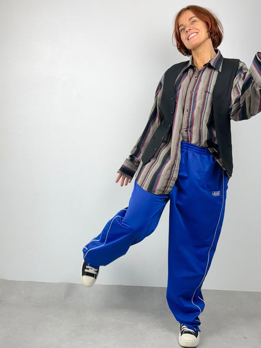 Grijs gestreepte oversized blouse