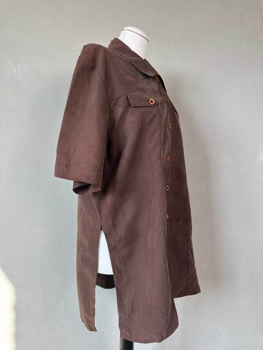 Bruine soepelvallende blouse