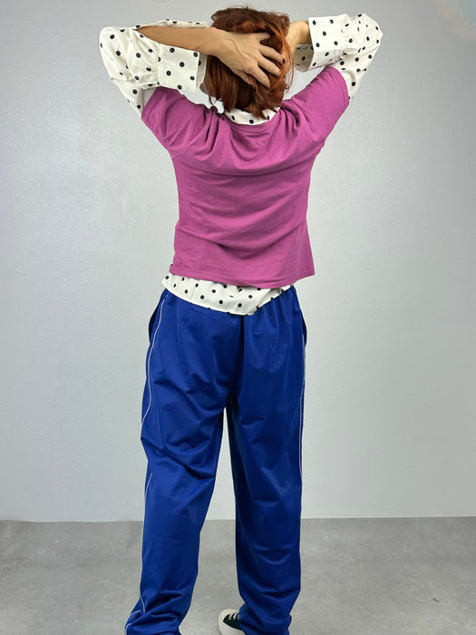 Blauwe old skool trainingsbroek