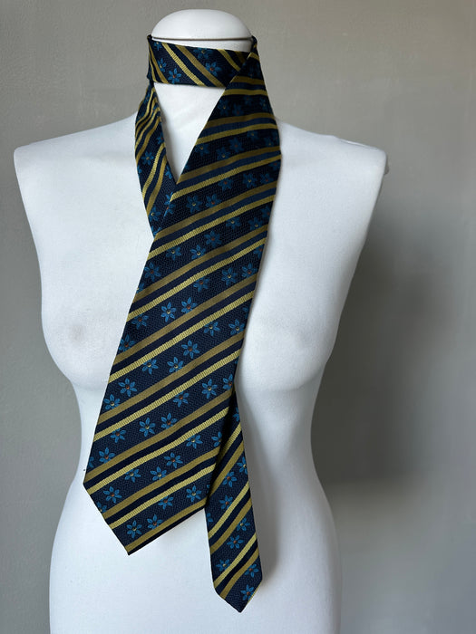 Stropdas met banen en bloemen