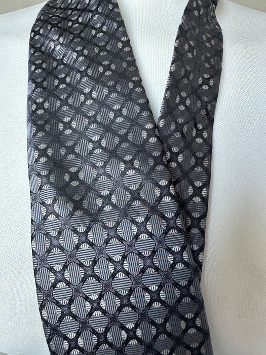 Stropdas in grijs met zwart motief